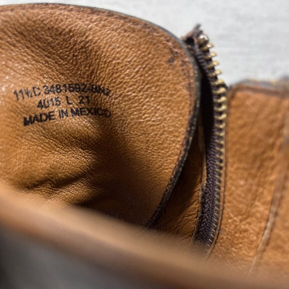 Frye Leather Lace Up Zip Ankle Boots - Men's Size 11.5 D - Brown - Picture 10 of 11